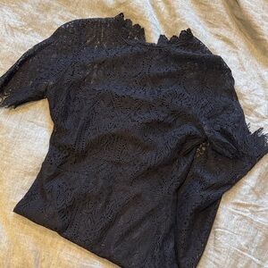 Lulu's Black Lace Midi Dress